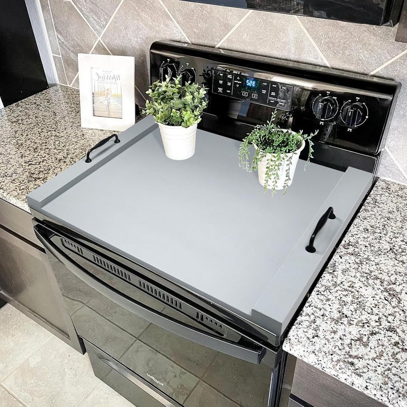 Gashell Noodle Board Stove Cover with Handles, Multiple Stove Top Cover Board for Electric/Gas Stove Top(Grey) - Image 2